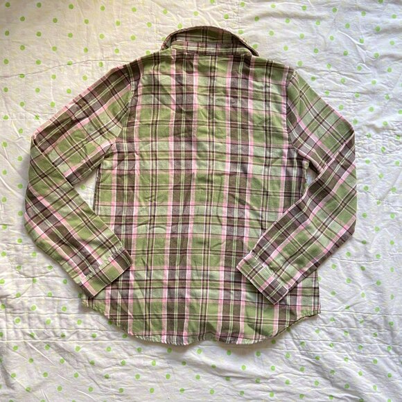Screenprinted original design children's place green, pink and brown plaid - Picture 5 of 8